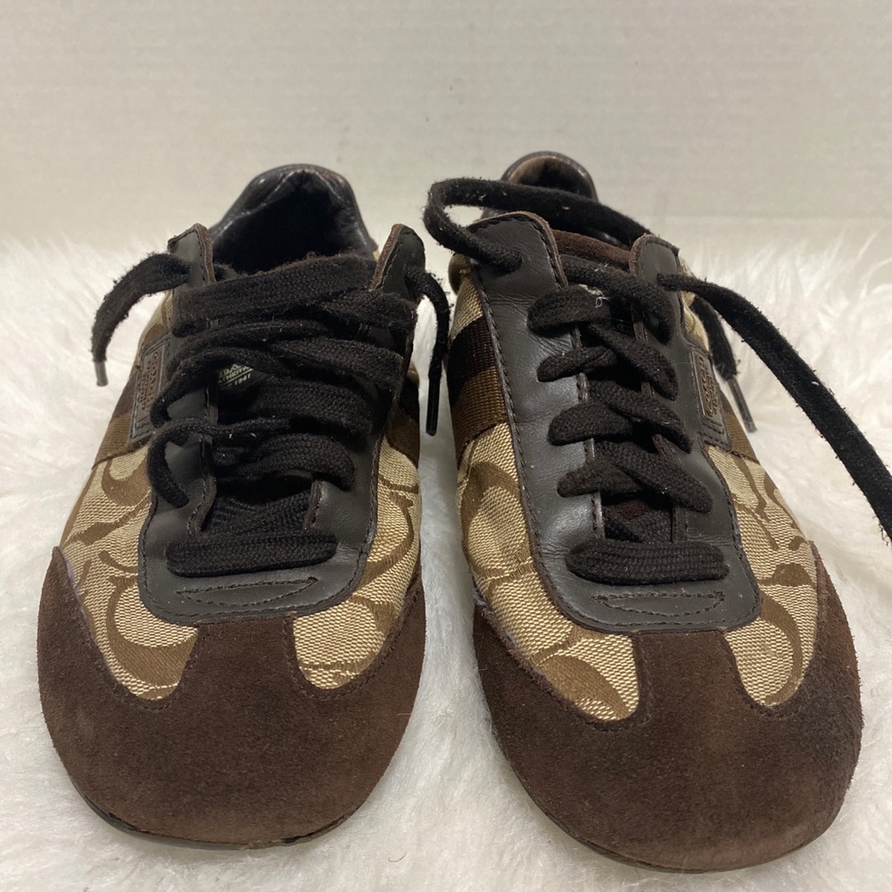 Coach Joss Khaki Brown Signature Low Sneaker 6.5 M